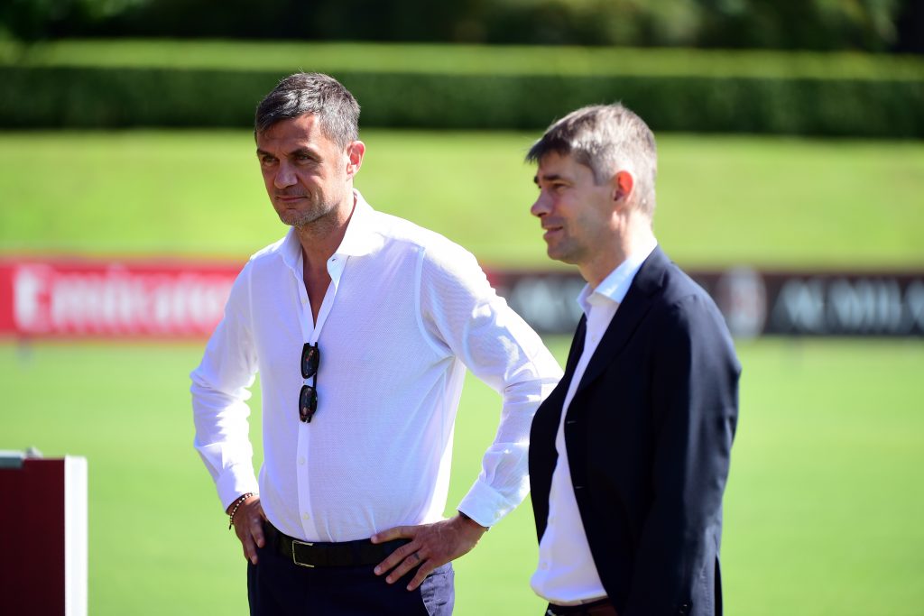 Paolo Maldini e Ricky Massara, dirigenti del Milan (getty images)