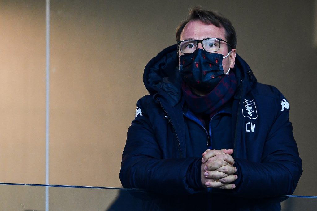GENOA, ITALY - DECEMBER 10: Johannes Spors football general manager of Genoa looks on before the Serie A match between Genoa CFC and UC Sampdoria at Stadio Luigi Ferraris on December 10, 2021 in Genoa, Italy. (Photo by Getty Images)