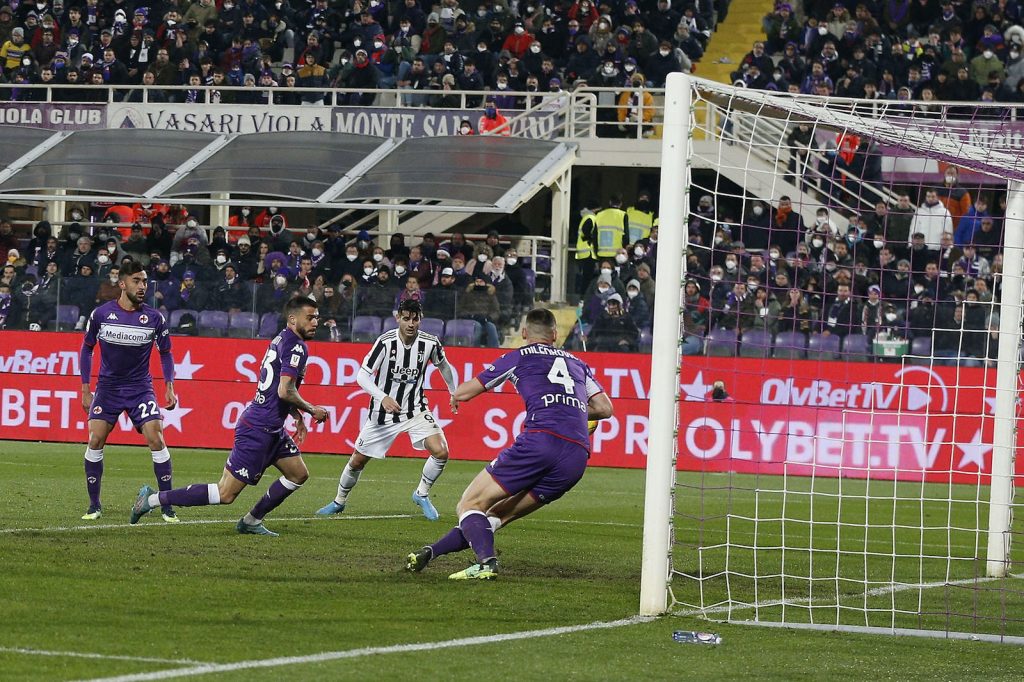 Fiorentina-Juventus 0-1 Coppa Italia 2021-2022 autogol Venuti