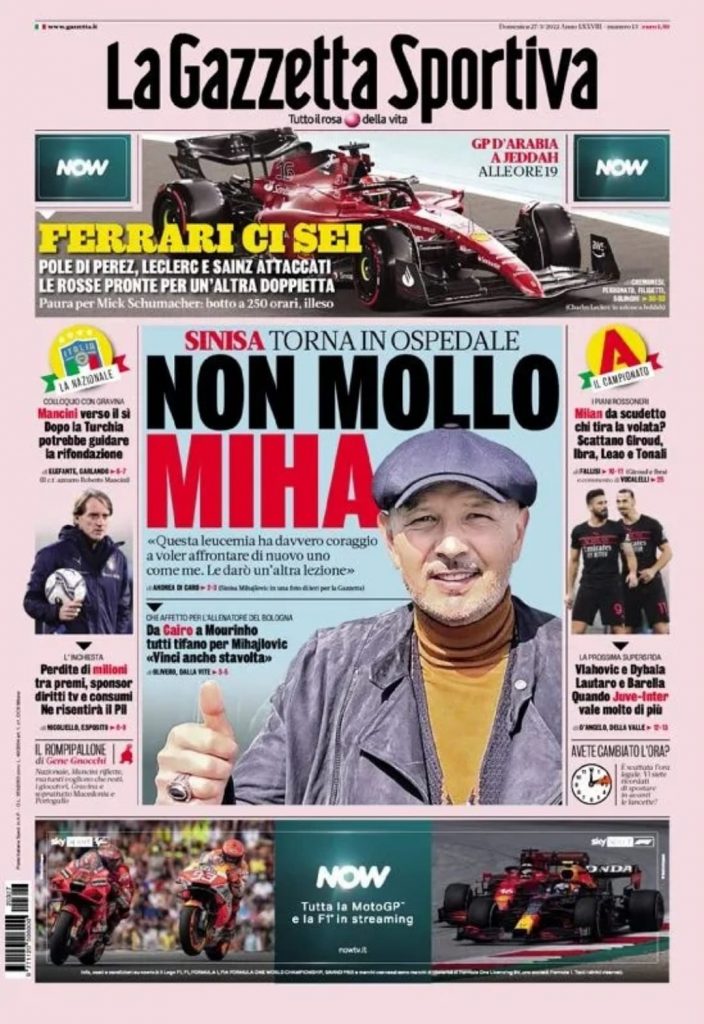 prima pagina gazzetta dello sport