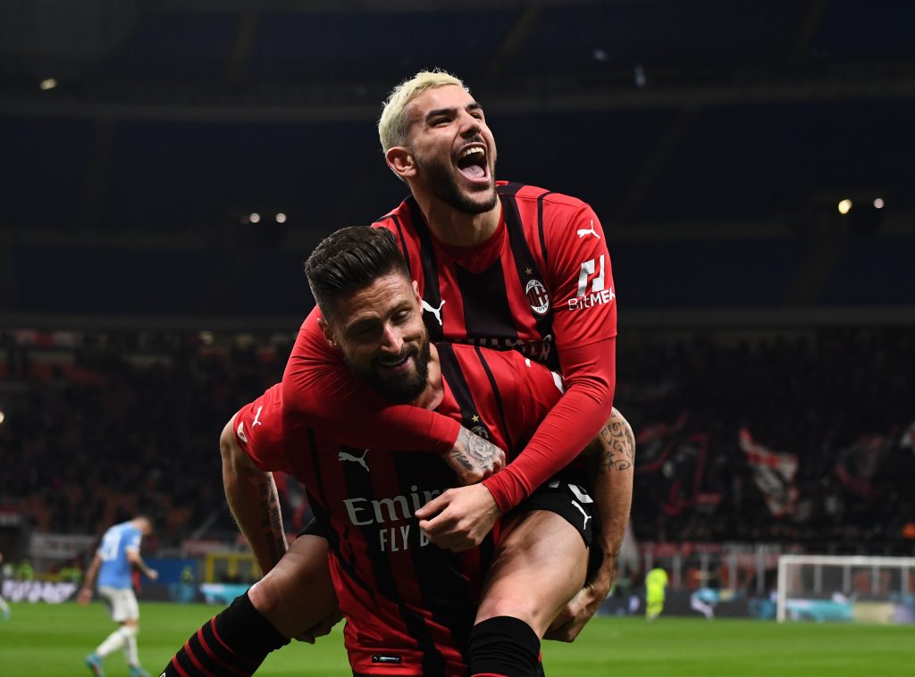 Olivier Giroud Theo Hernandez AC Milan