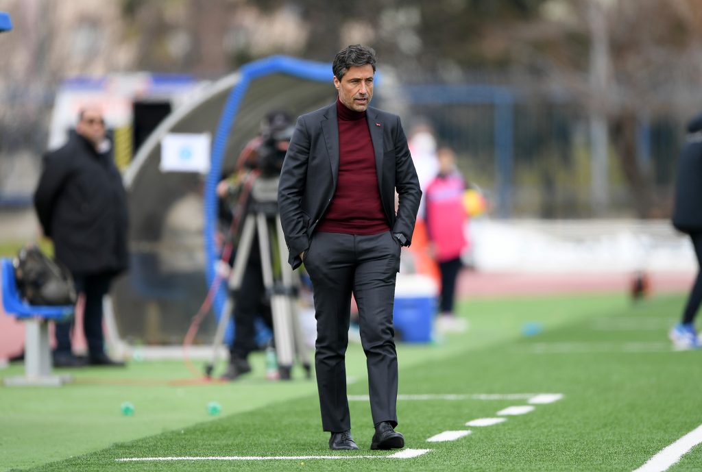 NAPLES, ITALY - MARCH 06: Federico Giunti AC Milan U19 coach during the Primavera 1 match between SSC Napoli U19 and AC Milan U19 on March 06, 2022 in Naples, Italy. (Photo by AC Milan/AC Milan via Getty Images)