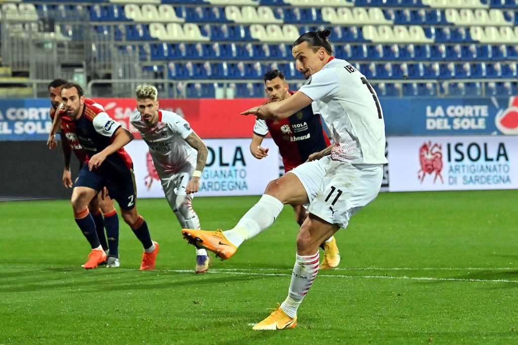 Zlatan Ibrahimovic AC Milan Cagliari-Milan 0-2 Serie A 2020-2021