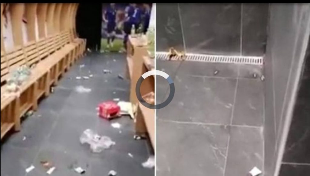 Italia, lo spogliatoio del 'Barbera' è un vero disastro | VIDEO (screen gazzetta.it)