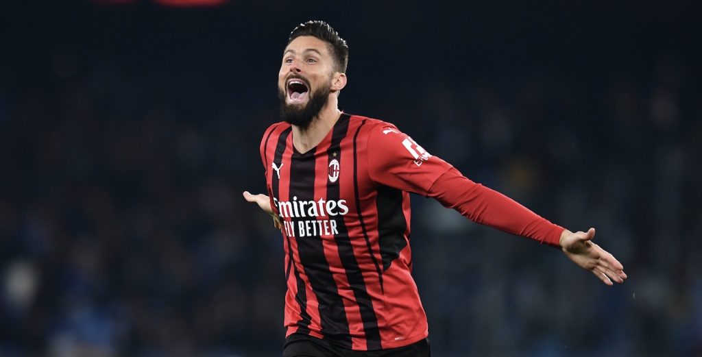 Olivier Giroud AC Milan Napoli-Milan 0-1 Serie A 2021-2022