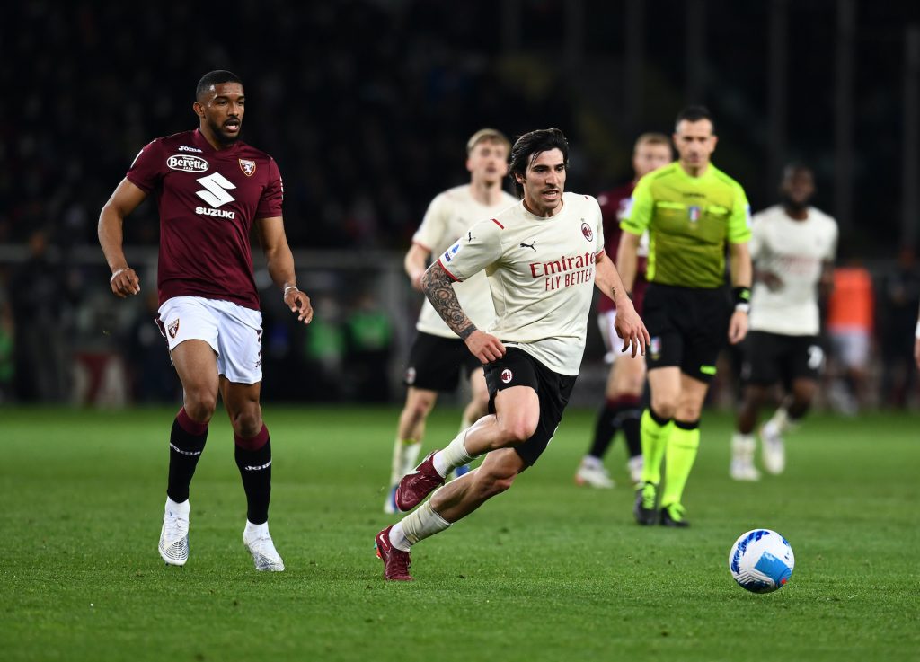 Sandro Tonali AC Milan Torino-Milan 0-0 Serie A 2021-2022