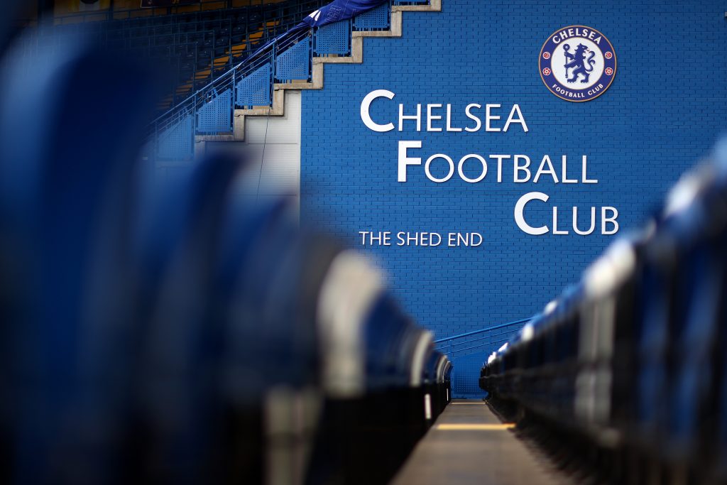 LONDON, ENGLAND - APRIL 02: A general view inside the stadium prior to the Premier League match between Chelsea and Brentford at Stamford Bridge on April 02, 2022 in London, England. (Photo by Alex Pantling/Getty Images)