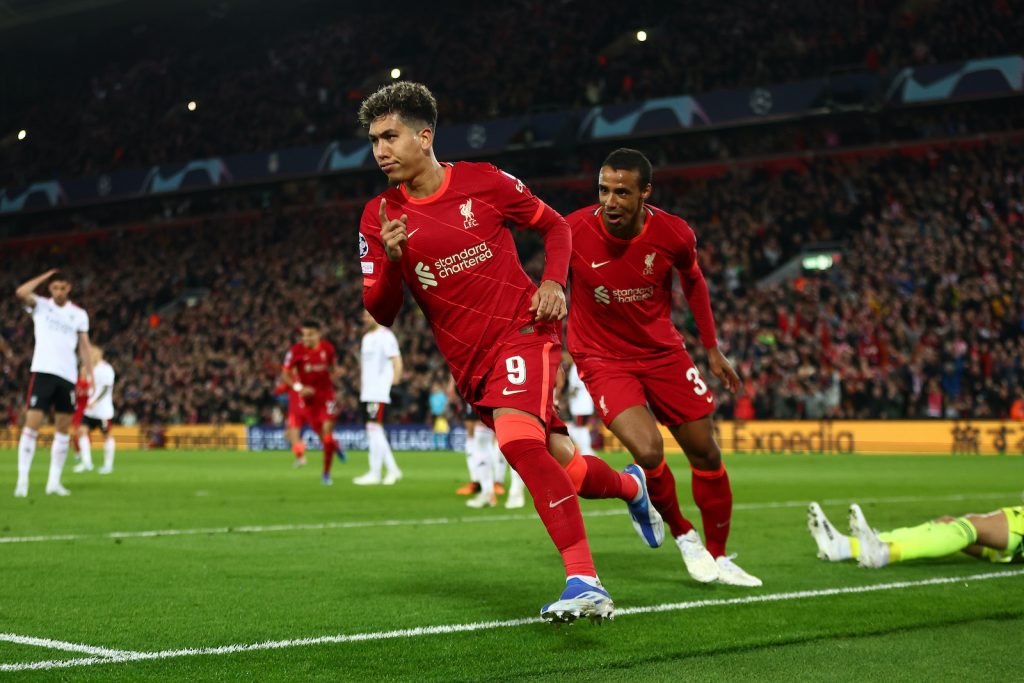 Roberto Firmino Liverpool-Benfica 3-3 Champions League 2021-2022