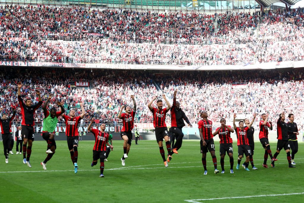 esultanza AC Milan Milan-Fiorentina 1-0 Serie A 2021-2022