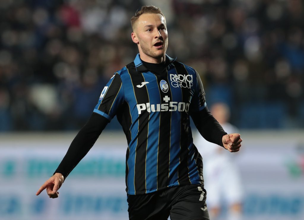 BERGAMO, ITALY - FEBRUARY 28: Teun Koopmeiners of Atalanta BC celebrates his goal during the Serie A match between Atalanta BC and UC Sampdoria at Gewiss Stadium on February 28, 2022 in Bergamo, Italy. (Photo by Emilio Andreoli/Getty Images)