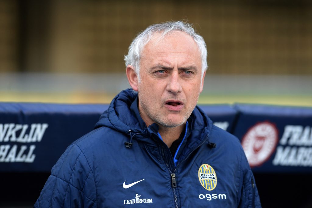 VERONA, ITALY - JANUARY 25: Head coach Andrea Mandorlini of Hellas Verona FC 2looks on during the Serie A match between Hellas Verona FC and Atalanta BC at Stadio Marc'Antonio Bentegodi on January 25, 2015 in Verona, Italy. (Photo by Dino Panato/Getty Images)