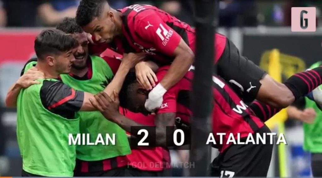 Milan-Atalanta 2-0, la decidono Leao e Theo: il film del match | VIDEO (screen gazzetta.it)