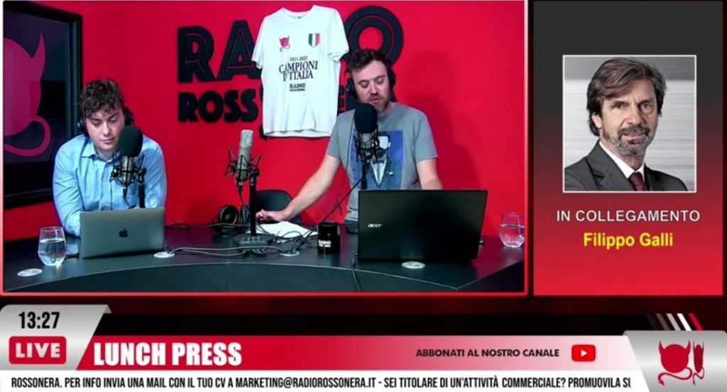 F. Galli: "Non credo che con RedBird cambierà il managament" | VIDEO (screen rr)