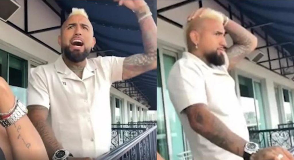 Arturo Vidal, centrocampista dell'Inter all'ippodromo
