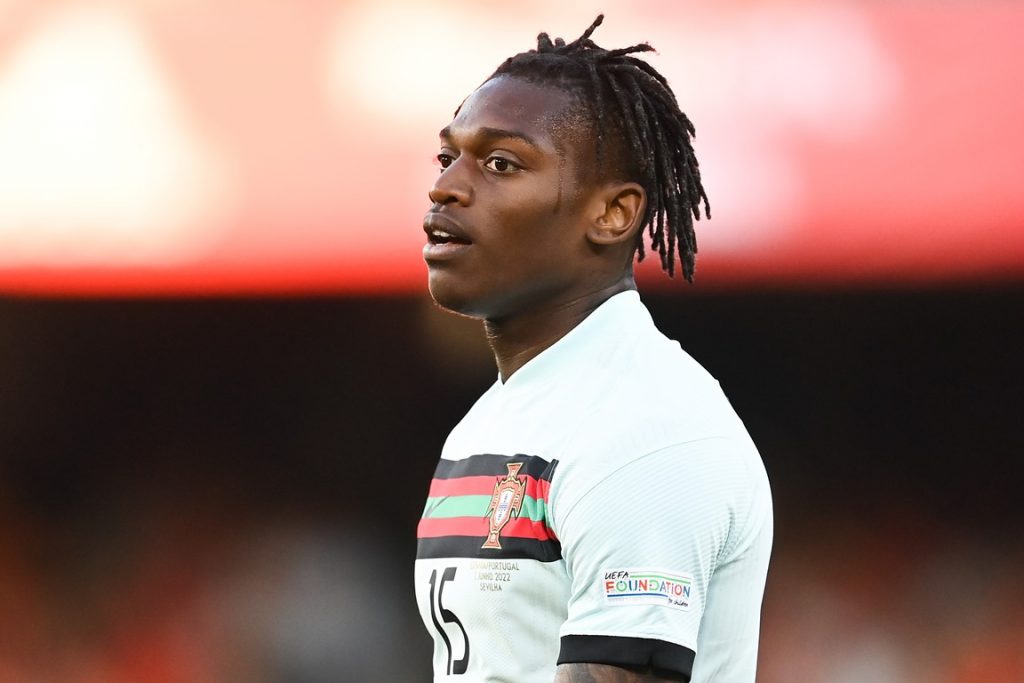 Rafael Leao, attaccante del Milan, qui con la maglia del Portogallo