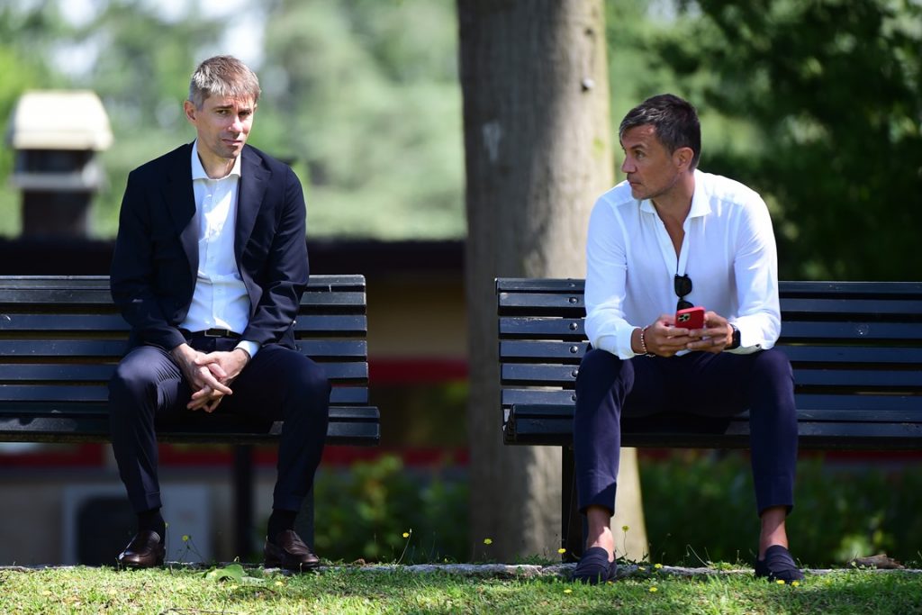 Paolo Maldini e Frederic Massara, dirigenti del Milan