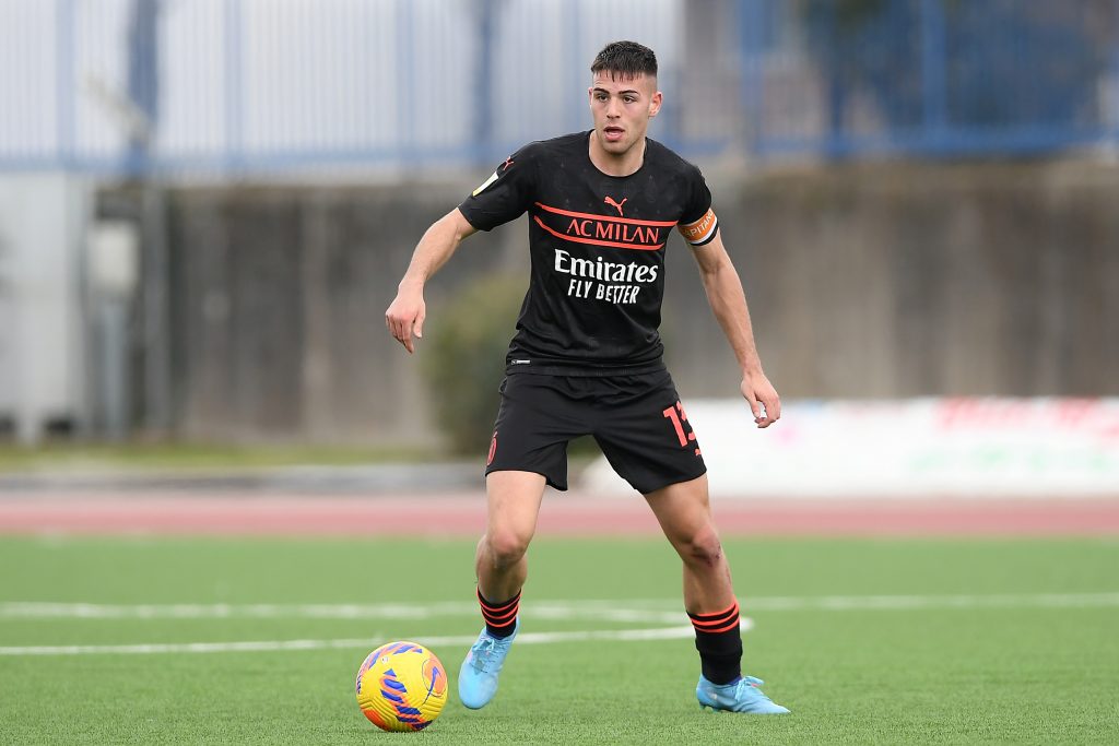 NAPLES, ITALY - MARCH 06: Marco Bosisio of AC Milan U19 during the Primavera 1 match between SSC Napoli U19 and AC Milan U19 at on March 06, 2022 in Naples, Italy. (Photo by AC Milan/AC Milan via Getty Images)