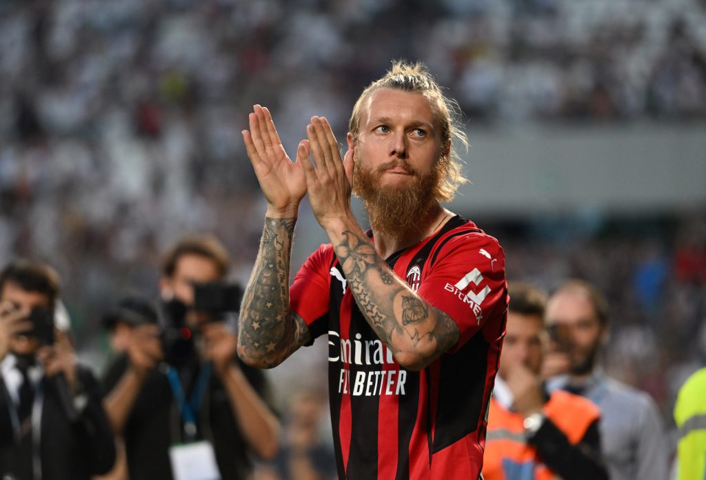 Simon Kjaer AC Milan Sassuolo-Milan 0-3 Serie A 2021-2022