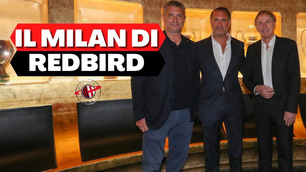 Gerry Cardinale, proprietario del Milan, insieme a Daniele Massaro e Franco Baresi (getty images)