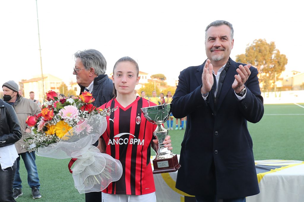 VIAREGGIO, ITALY - MARCH 25: Chiara Premoli of AC Milan U19 during the Viareggio Women Cup on March 25, 2022 in Viareggio, Italy. (Photo by AC Milan/AC Milan via Getty Images)