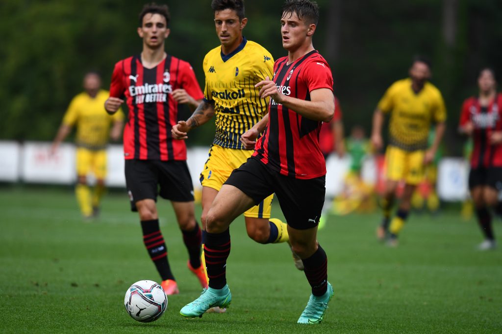 CAIRATE, ITALY - JULY 24: Lorenzo Colombo of AC Milan