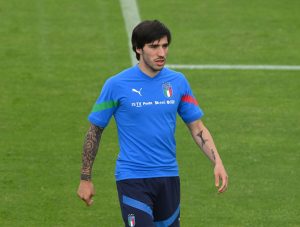 Sandro Tonali, centrocampista del Milan e della Nazionale italiana