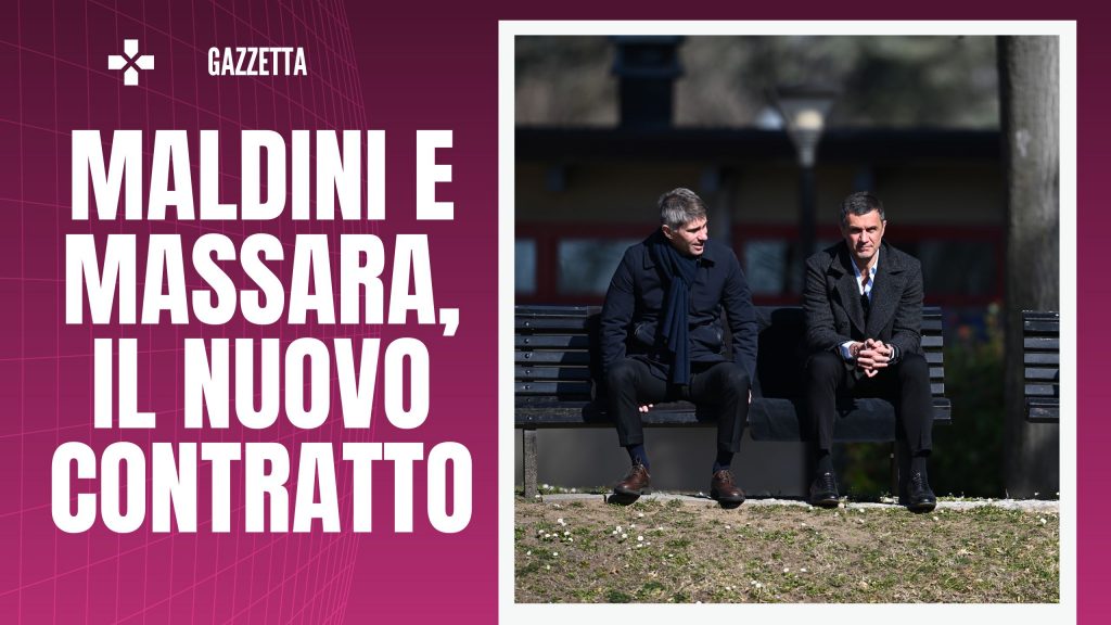 Paolo Maldini e Frederic Massara, dirigenti del Milan (getty images)