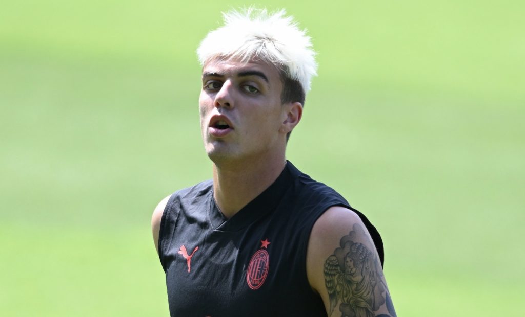 Daniel Maldini, passato allo Spezia, qui in allenamento a Milanello (Getty Images)