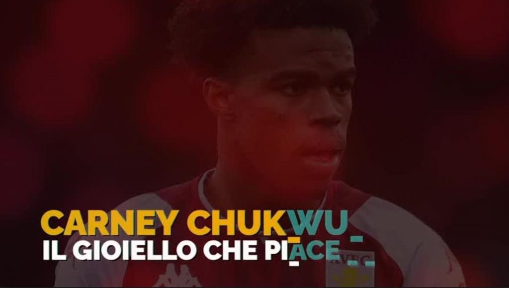 Carney Chukwuemeka, centrocampista dell'Aston Villa, obiettivo del Milan