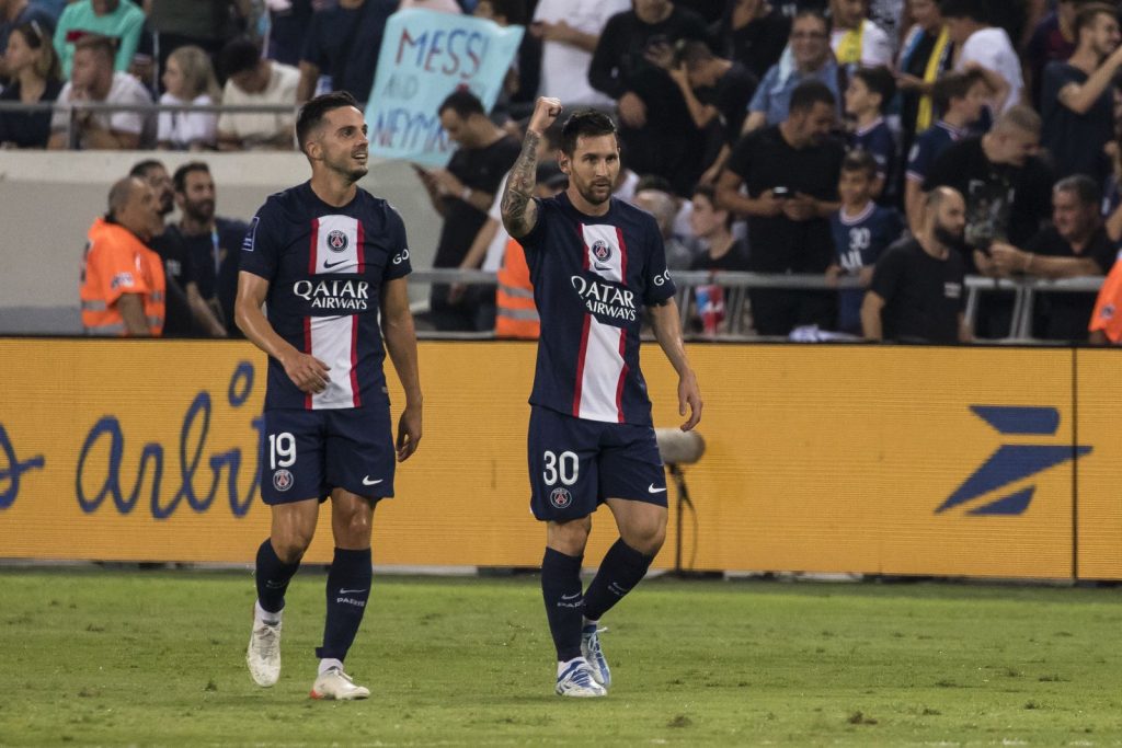 PSG-Nantes 4-0, l'esultanza di Messi dopo il primo gol