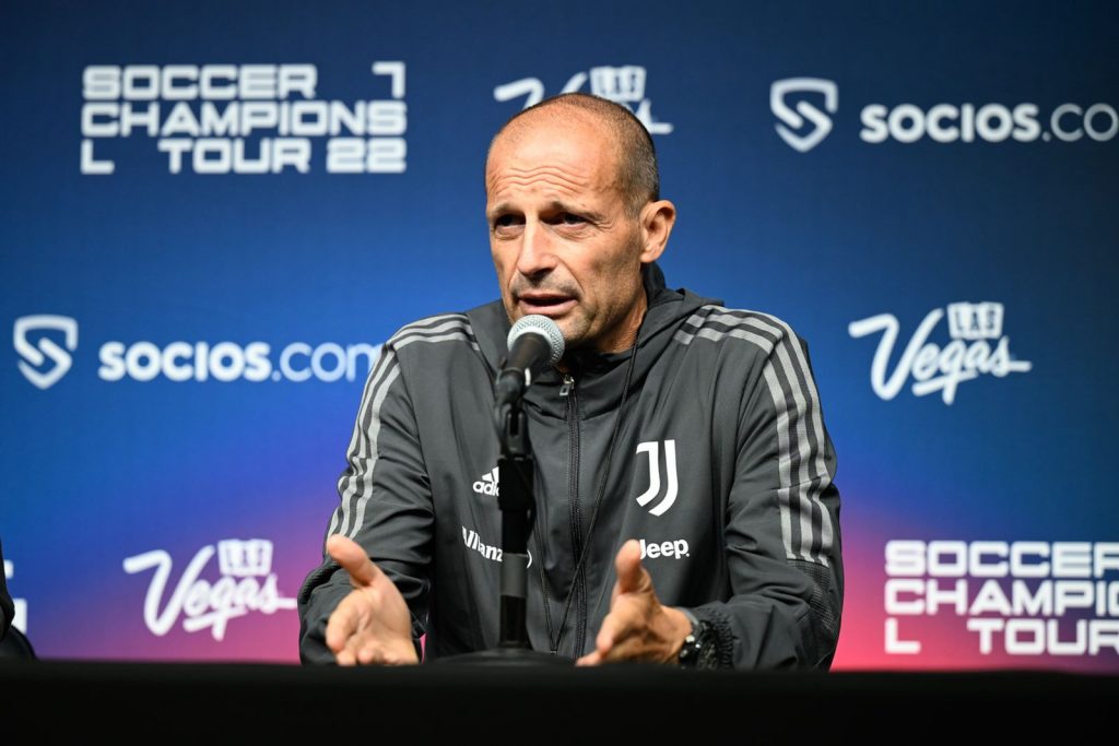 Massimiliano Allegri, allenatore della Juventus, parla di scudetto da Las Vegas