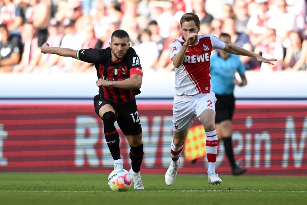 COLOGNE, GERMANY - JULY 16: Ante Rebic of AC Milan in action during the pre-season friendly match between 1. FC Köln and AC Milan on July 16, 2022 in Cologne, Germany. (Photo by Claudio Villa/AC Milan via Getty Images)