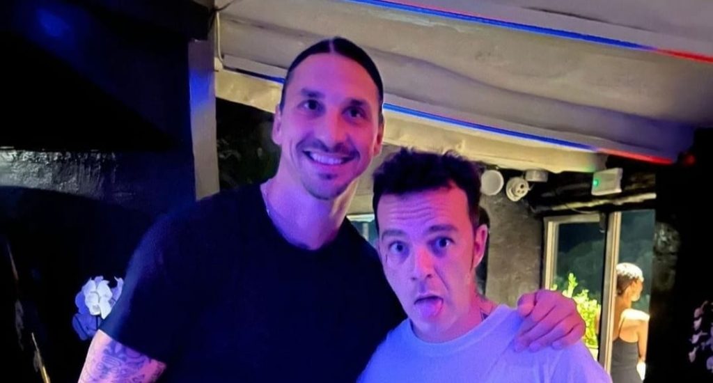 Salmo, noto rapper, in compagnia di Zlatan Ibrahimovic (foto Instagram Salmo)