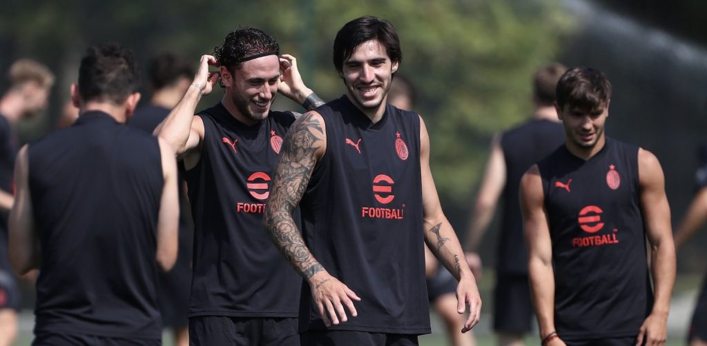 Calabria Tonali Brahim Díaz AC Milan allenamento Milanello
