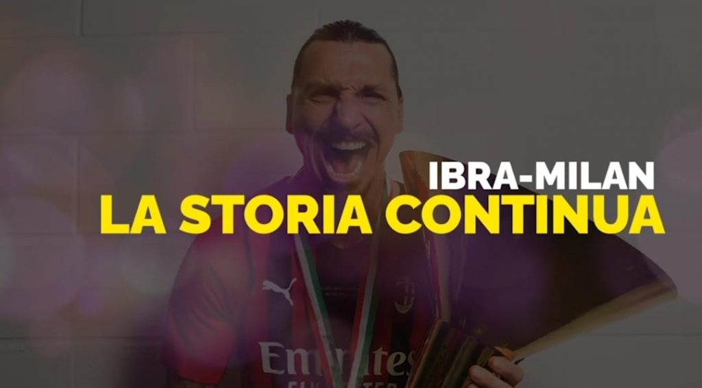 Ibrahimovic, obiettivo 100 gol: lo svedese ha rinnovato con il Milan | VIDEO (screen gazzetta.it)