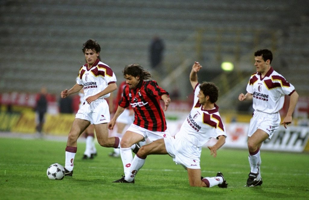 Marco Simone, qui durante un Milan-Torino (Getty Images)