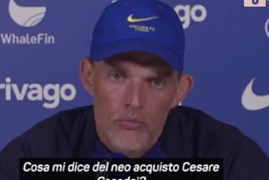 Tuchel, allenatore del Chelsea, parla di Casadei