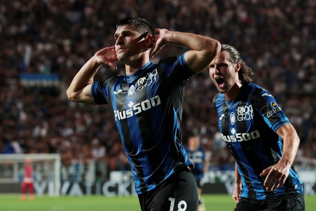 Ruslan Malinovskyi esulta dopo il gol in Atalanta-Milan (Getty Images)