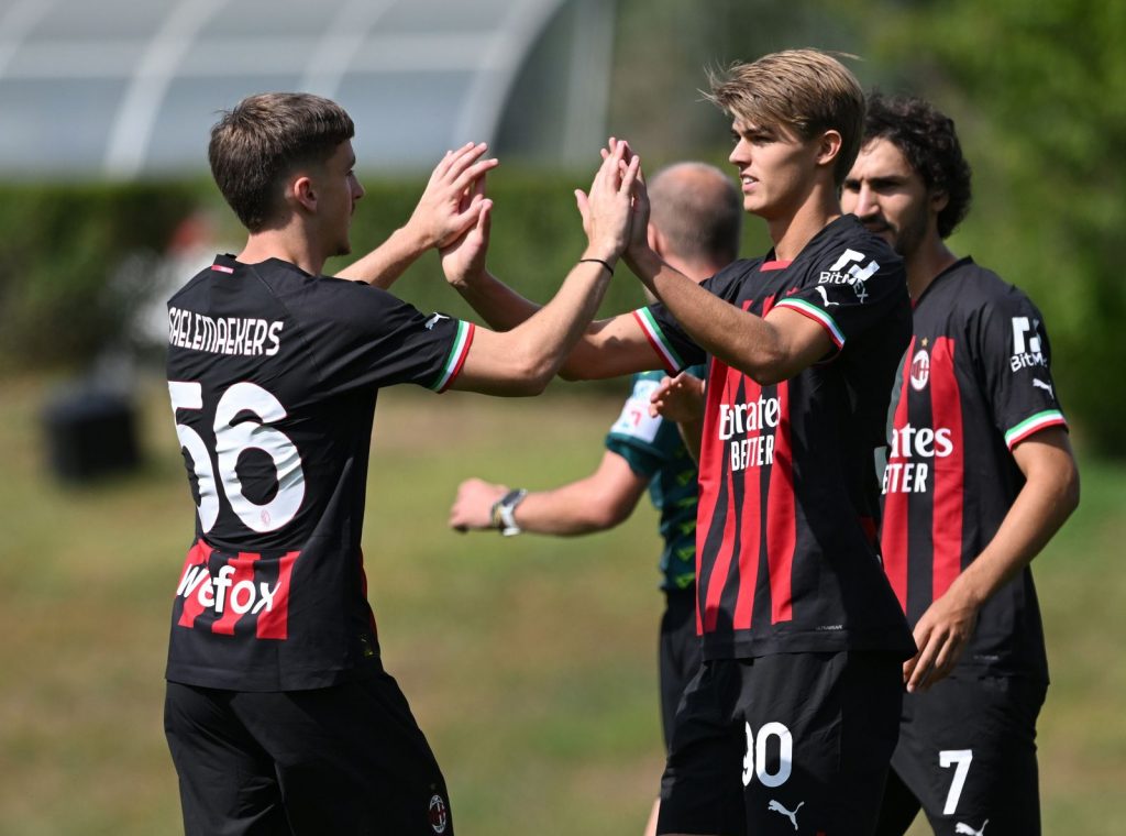 Milan-Pergolettese, l'esultanza di De Ketelaere (Getty Images)