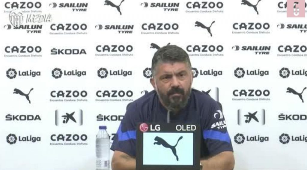 Gennaro Gattuso, allenatore del Valencia, in conferenza stampa