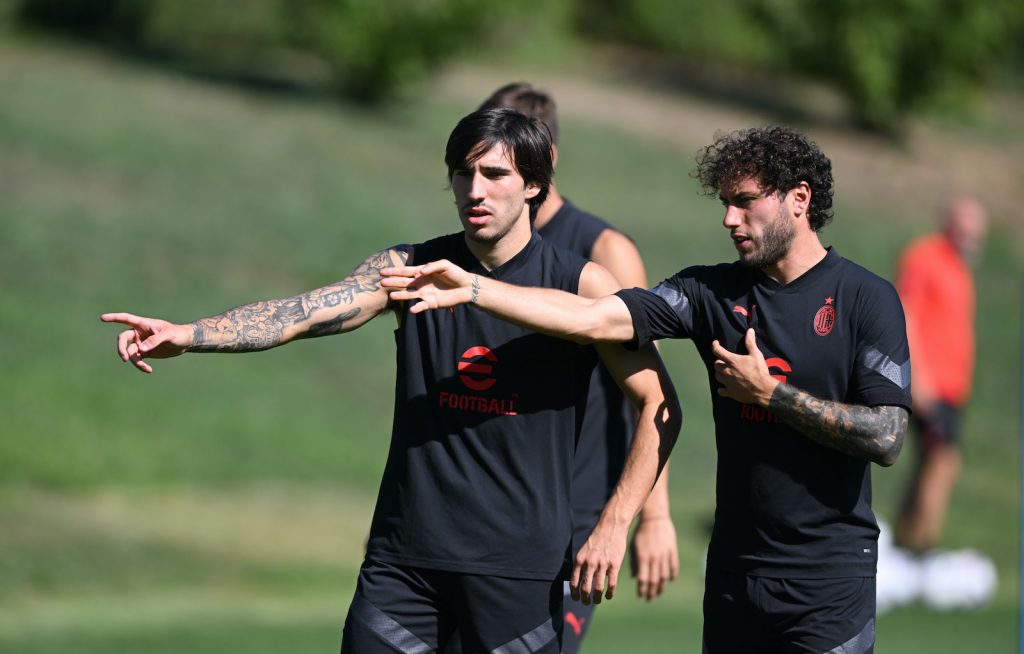 Tonali Calabria AC Milan allenamento Milanello