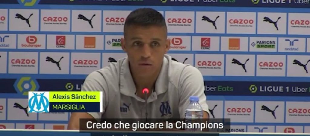 Alexis Sanchez durante la presentazione al Marsiglia