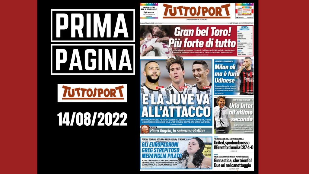 Prima pagina Tuttosport: "Gran bel Toro! Più forte di tutto"