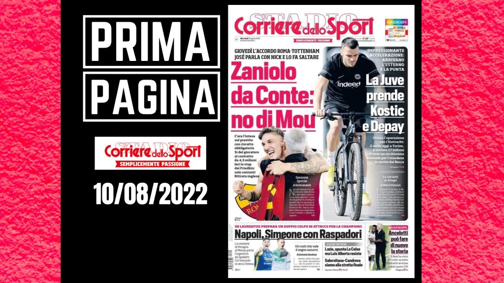 Prima pagina Corriere dello Sport: il mercato di Roma e Juventus
