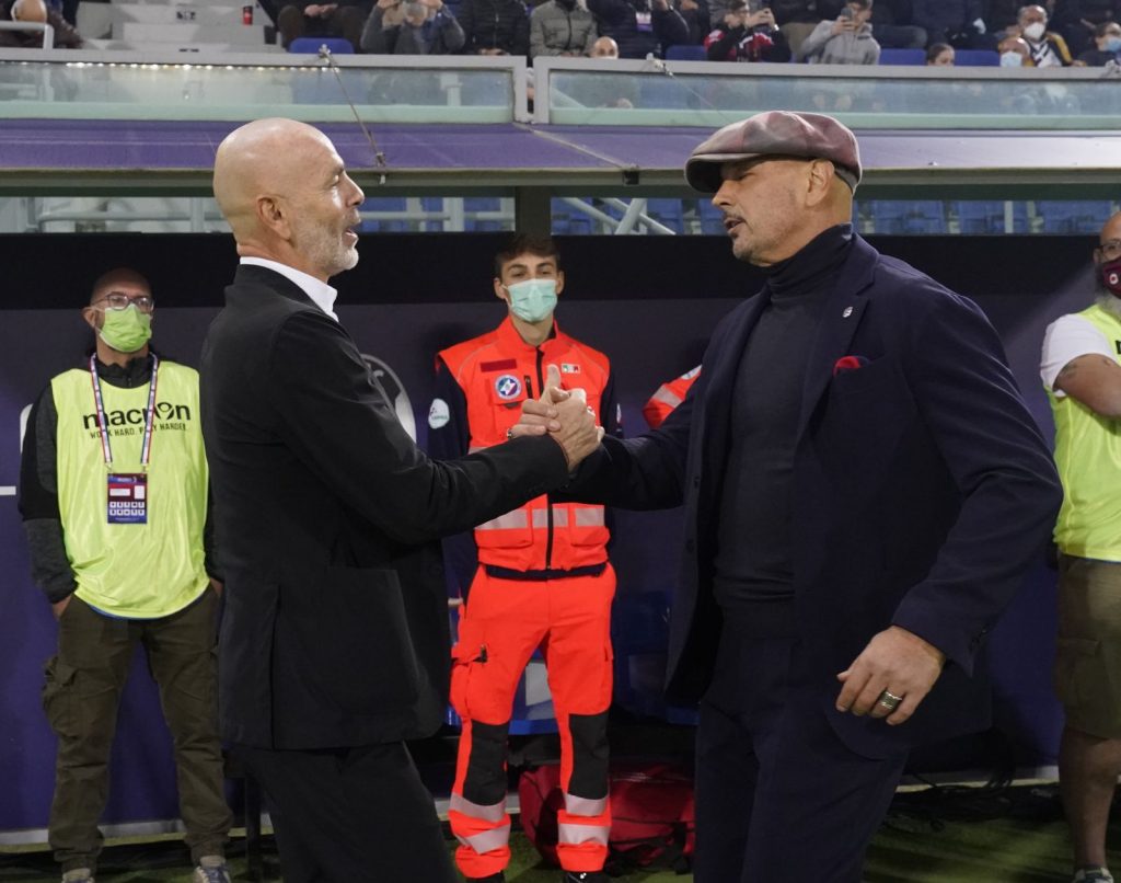 Stefano Pioli e Sinisa Mihajlovic, rispettivamente allenatore del Milan e del Bologna (Getty Images)