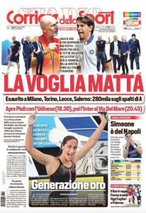 prima pagina corriere dello sport 13/08/2022