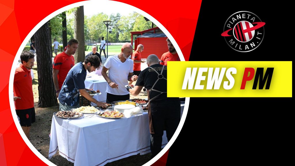 Milan Pioli pranzo all'aperto a Milanello ultime notizie AC Milan