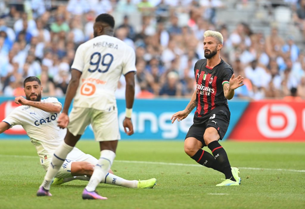 Olivier Giroud AC Milan amichevole Olympique Marsiglia-Milan 0-2