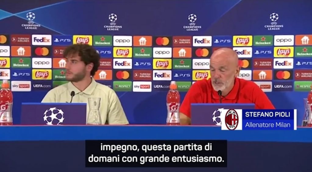 Milan, Pioli: "Salisburgo test importante, ma siamo pronti" | VIDEO (screen gazzetta.it)