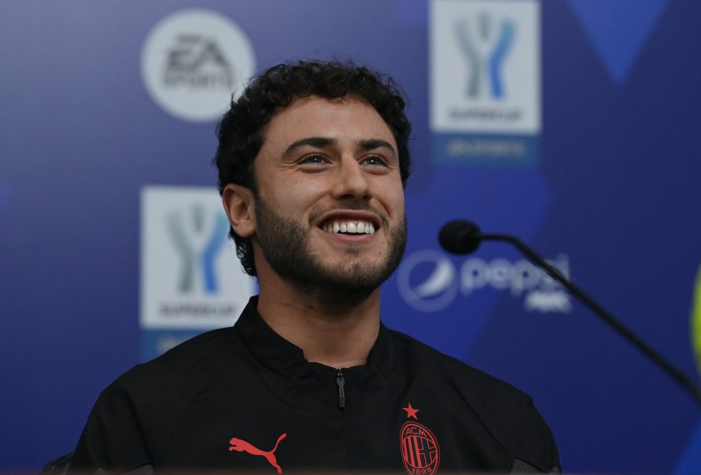 Davide Calabria AC Milan conferenza stampa Milan-Inter Supercoppa Italiana